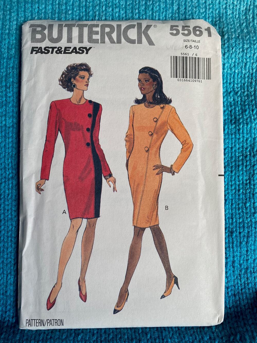 Butterick Sewing pattern 5561 dress suit 1980s sz 6 8 10